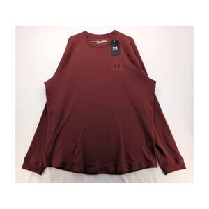 NWT Under Armour Men's UA Waffle Crew Long Sleeve in Cardinal size 2XL